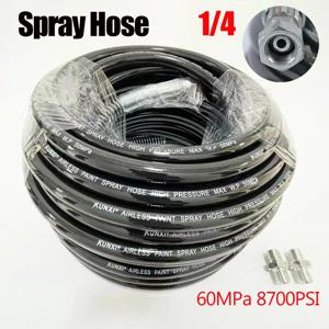 0.5~40M 고압 에어리스 파이프 8700psi 에어리스 스프레이어 페인트 호스 1/4인치 조인트 내경 7mm 유연한 섬유 나일론 튜브