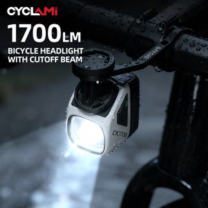 CYCLAMI CYC1700 무선 리모컨 자전거 전조등 고휘도 컷오프 라인 전면등 4000mAh 1700 루멘 알루미늄 합금