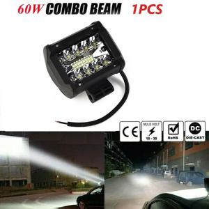 1개 LED 작업등 60W 12V 안개등 자동차 LED 스포트라이트 보트 라이트 바 오프로드 헤드라이트 트럭 UTV SUV ATV용