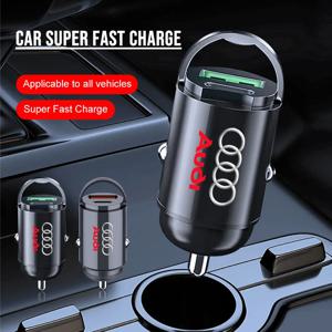 아우디 S라인 TT Q2 Q3 Q5 Q7 Q8 A3 A4 A5 A6 A7 R8 B5 B6 B7 B8 C5 C6 C7 V8용 1개 차량용 충전기 USB 타입-C 고속 충전 어댑터