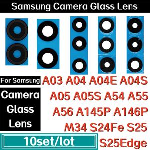 삼성 갤럭시 A03 A04 A04E A04S A05 A05S A54 A55 A56 A145P A146P M34 S24Fe S25 S25Edge용 후면 카메라 유리 렌즈 10세트