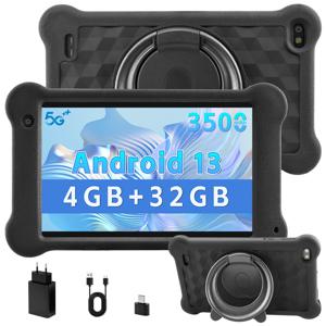 ANRY Q99 키즈 태블릿 7인치 안드로이드 13 4GB 램 32GB 롬 3500mAh 2+5MP 카메라 WiFi EVA 충격 방지 케이스 포함 어린이용 태블릿