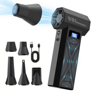 4단계 조절 가능 에어 블로워 터보 블로워 제트 진공청소기 LED 라이트 배터리 디스플레이 무선 압축 공기 분사기 신제품