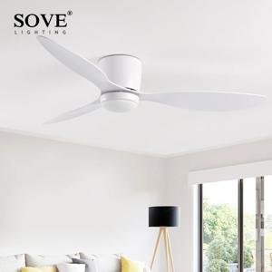 SOVE 모던 화이트 BLDC 52인치 천장 선풍기 LED 조명 포함 천장 조명 선풍기 리모컨 포함