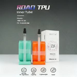BKPTX 1개/2개 28g 오렌지색 자전거 TPU 이너 튜브 700X18 25 28 32 로드 자전거 TPU 소재 타이어 65mm 길이 프렌치 밸브