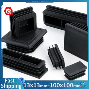 검정색 플라스틱 사각형 직사각형 파이프 플러그 13x13mm~100x100mm 테이블 의자 가구 발 커버 미끄럼 방지 블랭킹 엔드 캡