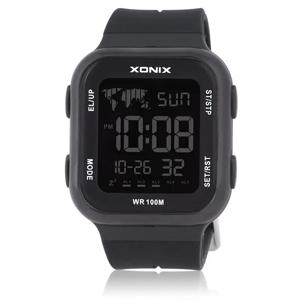 XONIX 정확한 새로운 대형 디지털 전자 시계 남자 중학생 방수 스포츠 알람 블랙 작은 사각형 시계