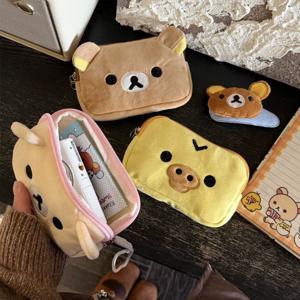Kawaii Rilakkumas 동전 지갑 지갑 크리 에이 티브 주변기기 Korilakkuma Ccd 스토리지 카드 가방 커플 생일 소형 스토리지 가방 선물