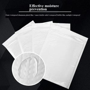 50pcs 화이트 진주 필름 버블 가방 봉투 우편 가방 자체 접착 의류 운송 포장 가방 방수 가방