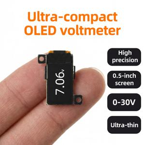 DC 0-30V 미니 디지털 전압계 0.5인치 OLED 디스플레이 고정밀 2/3선 전압 측정기 5Hz/10Hz 조정 가능