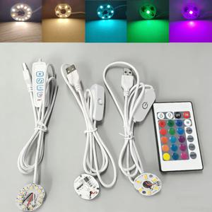 4/2/1Pcs 디밍이 가능한 고휘도 5V USB 다채로운 그라데이션 LED RGB 라이트 보드 원격 제어 DIY 모델 디스플레이 라이트 PCB 보드
