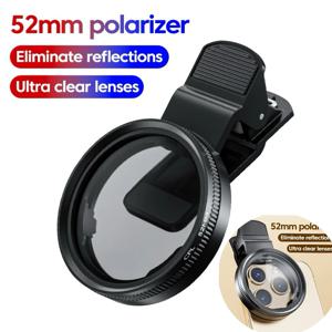 새로운 52MM CPL 휴대폰 렌즈 원형 편광 필터 모든 스마트폰용 범용 휴대용 편광 카메라 필터 렌즈 클립