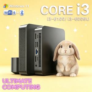 노바테 2026 코어 i3 6100/i3-6006U 미니 PC 윈도우 11 프로 컴팩트 포켓 넥서스 32GB 램 1TB/2TB SSD WIFI 6 BT5.2 4K HD 루시드 미니