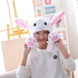 토끼 모자 토끼 머리 장식 조절 가능한 팝업 귀 움직이는 만화 모자 할로윈 파티 드레스 에어백 사진 소품
