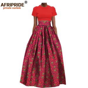 2026 아프리카 의류 발목 길이 여성용 정장 코튼 스커트 Dashiki 프린트 맥시 패브릭 왁스 볼 그로운 AFRIPRIDE A722709