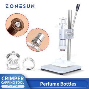 ZONESUN 수동 캡핑 기계, 향수 크림퍼, 금속 칼라 캡, 프레스 캡핑 기계, 스프레이 크림퍼 씰