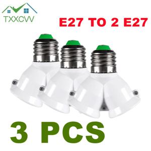 3/PCS LED 베이스 전구 소켓 2-in-1 듀얼 E27 LED 베이스 전구 소켓 E27-2-E27 션트 어댑터 소켓 조명용 E27 소켓