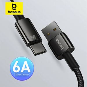 Baseus 100W USB 유형 C 케이블, Samsung Pro 고속 충전 와이어, Huawei P30 Realme Oneplus Poco F3 용 USB-C 충전기 데이터 코드