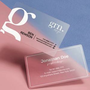 투명 PVC 명함 맞춤 제작 방수 감사 카드 인쇄 한쪽 면 무료 디자인 사무용품용 라운드 코너