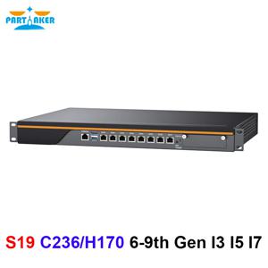 1U 랙 마운트 방화벽 어플라이언스, LGA1151, i7 9700 i5 9400 i3 9100 E3-1245V5, 8 LAN 2/4, 10G SFP pfSense OPNsense 미크로틱 서버