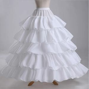 여성 볼 가운 4 농구 5 레이어 화이트 프릴 새틴 웨딩 페티코트 크리 놀린 언더 셔츠 웨딩 액세서리