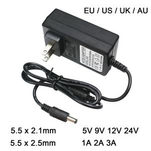 AC110-240V DC 5V 9V 12V 24V 1A 2A 3A 범용 전원 어댑터 5.5*2.1/2.5mm EU 미국 AU 영국 공급 충전기 LED 스트립 라이트 TV