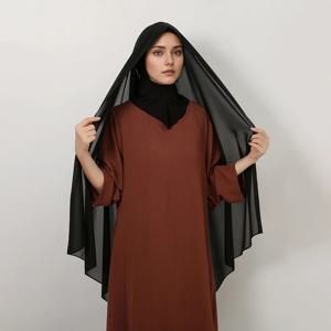 무슬림 인스턴트 시폰 히잡 라마단 이너 헤드밴드 여성용 캡 보닛 롱 숄 저지 언더스카프 넥 커버 헤드랩