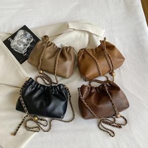 여성 체인 숄더 백 다목적 크로스 바디 토트 백 캐주얼 Pleatd 호보 백 사첼 슬링 백 소녀 세련된 지갑
