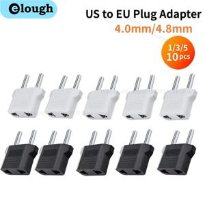 Elough 1-10PCS 미국-EU 플러그 어댑터 4.0/4.8mm 전기 소켓 플러그 어댑터 EU 유로 KR 전원 플러그 변환기 EU 전원 소켓