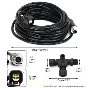 야마하 엔진 인터페이스 케이블 (NMEA 2000 요트 네트워크용, T-커넥터 포함) 로렌스 및 심라드용 (1m; 2m; 5m; 6m; 7m)