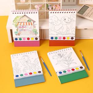 Bview Art Creative Kids 페인트, DIY 색칠 낙서 책 및 탁상용 아트 키트가 포함된 나선형 구아슈 그림 세트