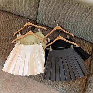 유아 소녀 패션 스커트 2025 어린이를위한 짧은 Pleated a 라인 스커트 소녀 귀여운 학교 유니폼 스커트 통기성 코튼 여름