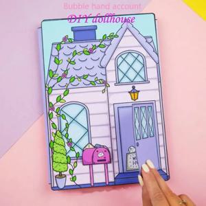 절단 종이 인형 집 소녀 놀이 반복적으로 수제 종이 인형 조용한 책 DIY 장난감 공주 DIY 귀여운 공주 책