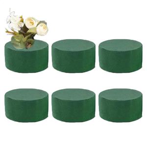6Pcs 녹색 꽃무늬 폼 블록 DIY 꽃꽂이 스폰지 건식 습식 흡수성 벽돌 꽃 생일 웨딩 가든 장식용