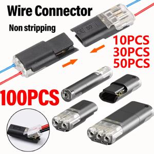 10/30/50/100개 D1/D2/D3 1/2/3핀 와이어 커넥터, 스트리핑 없는 퀵 케이블 커넥터, 이중 와이어 상호 연결, 분리형 자동차 터미널 커넥터