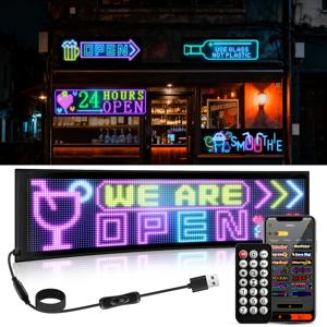 더블 로우 디스플레이 RGB LED 매트릭스 픽셀 패널 스크린 스마트 앱 프로그래밍 가능 DIY 자동차 데빌 아이즈 사인 텍스트 애니메이션 광고 조명