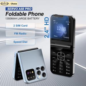 SERVO A50 PRO 접이식 휴대폰 2.4인치 화면 통화 녹음 단축 다이얼 블랙리스트 플래시라이트 2G 듀얼 SIM 카드 플립폰