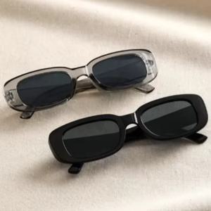 여성 남성을위한 2pcs/3pcs 작은 직사각형 프레임 선글라스 캔디 컬러 Y2K 패션 태양 안경 빈티지 야외 안경 UV400