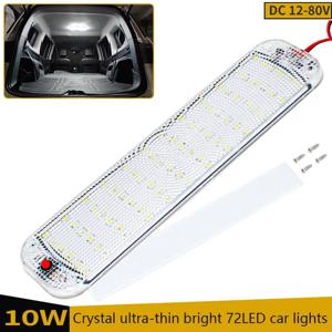 12V-80V 72LED 실내 조명 바 스트립 라이트 스위치 포함 LED 자동차 실내 램프 조명 캠퍼 버스 모터홈 보트 루프 라이트