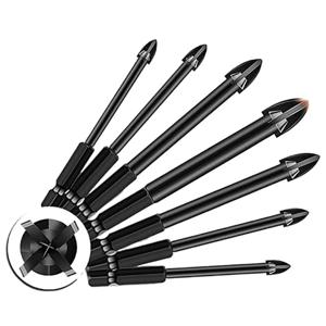 10Pcs 3-12mm 크로스 헥스 드릴 비트 세트 타일 도자기 유리 거울 다기능 타일 도자기 드릴 비트 키트 도구