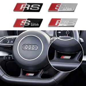 아우디 SLINE RS A4 A3 A5 A6 A7 A8 Q3 Q5 Q7 자동차 액세서리 3D 알루미늄 자동차 스티어링 휠 엠블럼 장식 스티커 2/5/10개