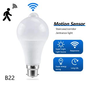B22LED PIR 모션 센서 전구 6W15W 18W 야외 조명 인간 유도 전구 램프 거실 침실 복도 차고