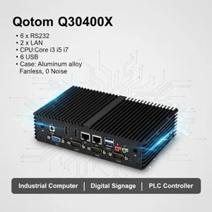 코텀 팬리스 미니 PC Q30400X 코어 i3 i7 i5 6 RS232 듀얼 LAN 산업용 컴퓨터 디지털 사이니지 PLC 컨트롤러 베어본 시스템