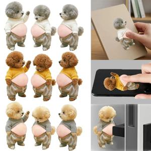 1-9PCS 3D 테디 개 배 스티커 귀여운 강아지 의상 착용 실리콘 자체 접착 스트레스 해소 홈 장식 및 전화 2026