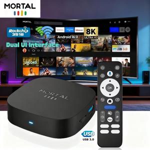 2026년형 안드로이드 16 스마트 TV 박스 Rockchip RK3518 WIFI6 BT 5.4 UI 인터페이스 8K HD 미디어 플레이어 음성 어시스턴트 셋톱 박스 IPTV
