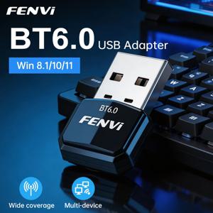 FENVI USB 블루투스 6.0 어댑터 BT 5.4 PC용 동글 무선 마우스 키보드 음악 오디오 수신기 USB 송신기 Windows 11/10