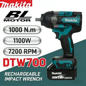 마키타 브러시리스 DTW700 무선 전동 임팩트 렌치 1/2인치 18V 배터리 호환 자동차 수리용 전동 공구