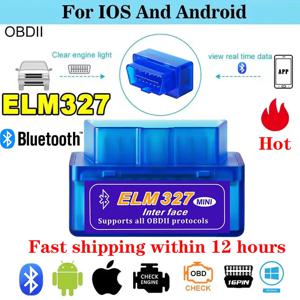 ELM327 V2.1 OBD2 스캐너 블루투스, 안드로이드 iOS용 자동차 코드 리더 진단 도구, 엔진 경고등 재설정 자동 고장 진단기