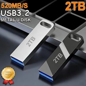새로운 메탈 USB 어댑터 플래시 드라이브 USB 3.0 128GB 256GB 512GB 고속 메탈 미니 U 디스크 펜드라이브 1TB 2TB 메모리 스틱