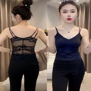 새로운 여름 레이스 아이스 실크 여성 속옷 스트랩 가슴 패드 포함 베이스 레이어 아우터 숄 포켓 손수건